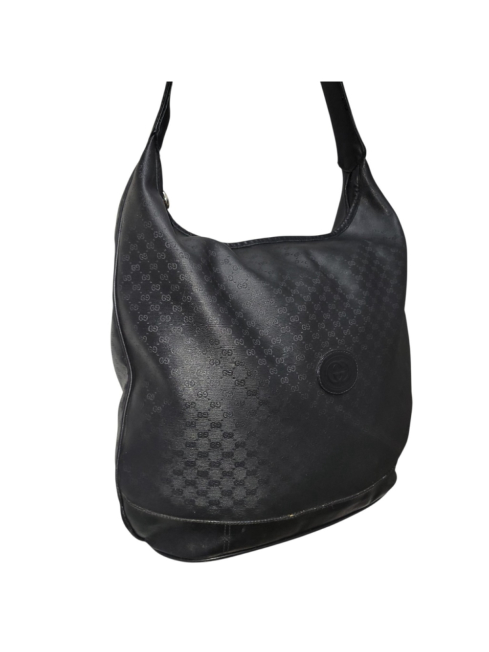 Vintage Gucci #001-113-1126 Black Micro-GG Monogram Leather Shoulder Strap Bag - Picture 6 of 13